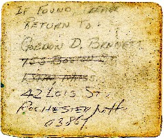 Ruths_Family; Gordon Bennett- Addresses
755 Boston Street
Lynn MA
2 Lois Street
Rochester NH 03867